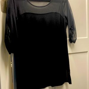 Piccadilly black top size large short sleeve meshed bottom and top